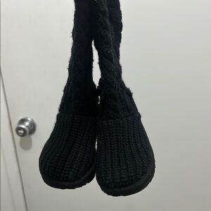 UGG Black Cable Knit Boots